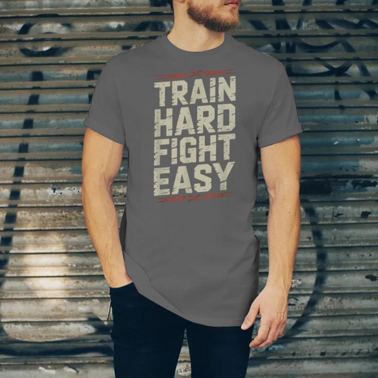 Muay Thai Fighter Train Hard Fight Easy Training Motivation Unisex Jersey T-Shirt Muay Thai Fighter Train Hard Fight Easy Training Motivation Unisex Jersey T-Shirt
