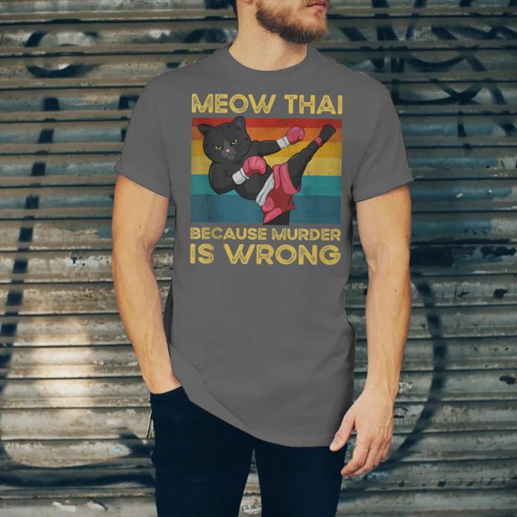 Muay Thai Because Murder Is Wrong Cat Meow Thai Unisex Jersey T-Shirt Muay Thai Because Murder Is Wrong Cat Meow Thai Unisex Jersey T-Shirt