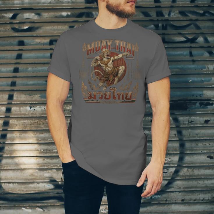 Muay Thai Power Vintage Thai Boxing Warrior Fighter Monkey Unisex Jersey T-Shirt