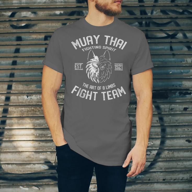 Muay Thai Wolf Fight Team Nak Muay Kickboxing Unisex Jersey T-Shirt