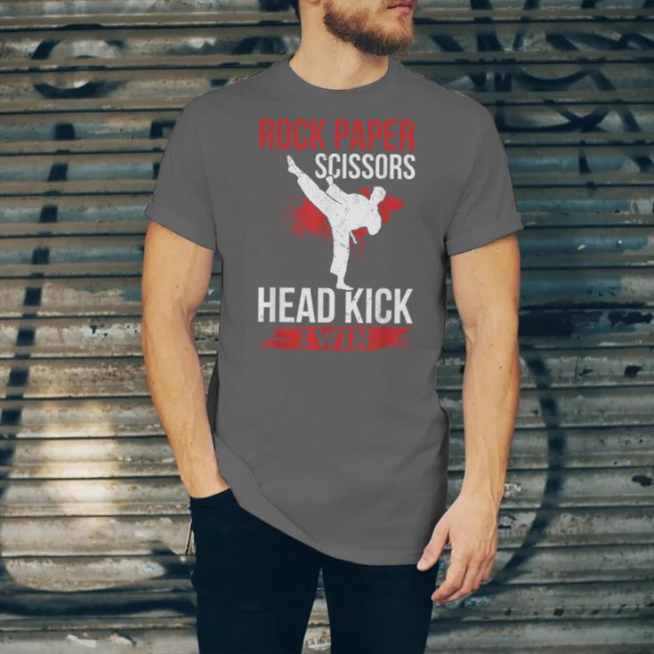Rock Paper Scissors Head Kick I Win Muay Thai Unisex Jersey T-Shirt