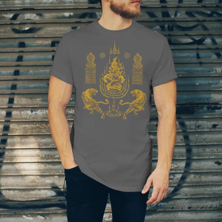 Sawadee Thai Traditional Sak Yant Thai Twin Tigers Muay Thai Unisex Jersey T-Shirt Sawadee Thai Traditional Sak Yant Thai Twin Tigers Muay Thai Unisex Jersey T-Shirt