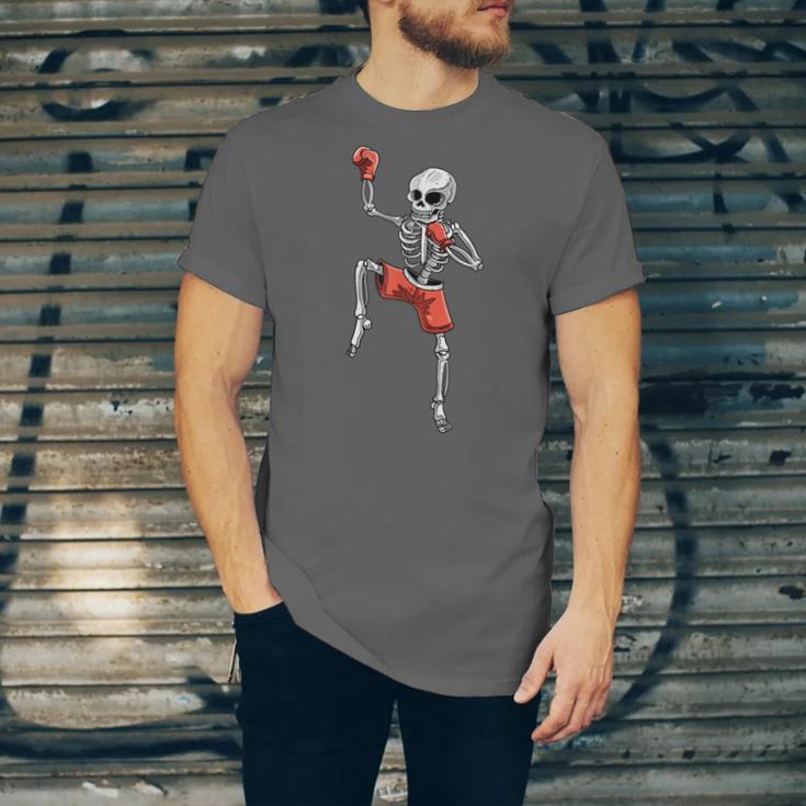Skeleton Muay Thai Halloween Kickboxing MMA Fighter Costume Unisex Jersey T-Shirt