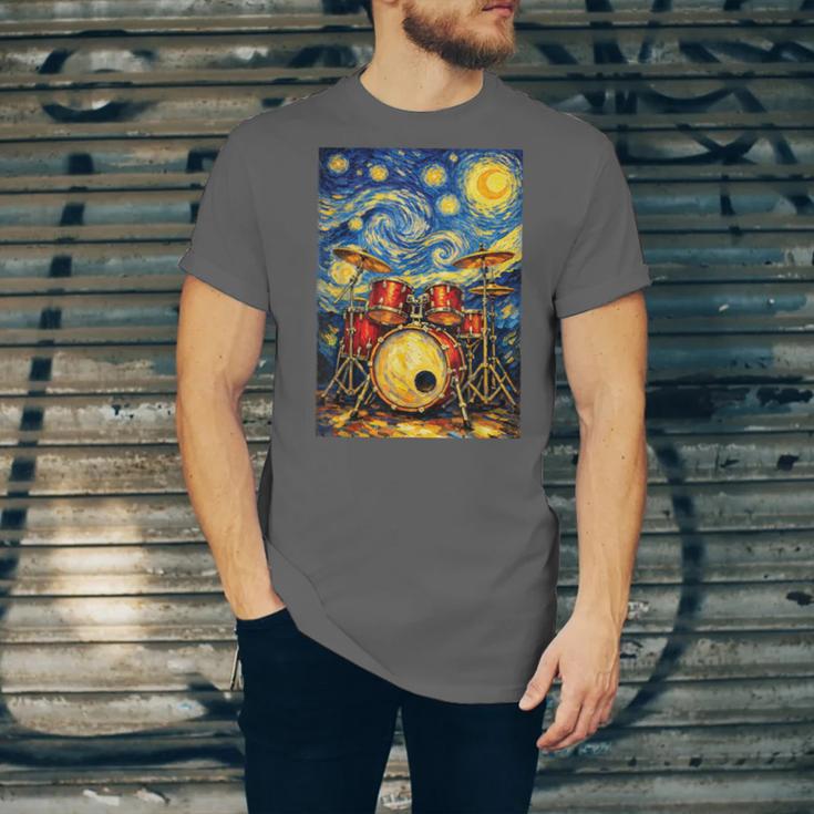 Starry Night Drum Kit Van Gogh Style Art Unisex Jersey T-Shirt Starry Night Drum Kit Van Gogh Style Art Unisex Jersey T-Shirt
