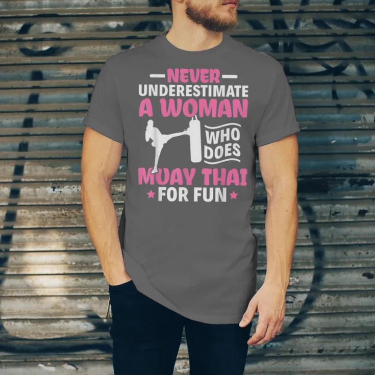 Never Underestimate A Woman Thai Boxing Muay Thai Fighter Unisex Jersey T-Shirt Never Underestimate A Woman Thai Boxing Muay Thai Fighter Unisex Jersey T-Shirt
