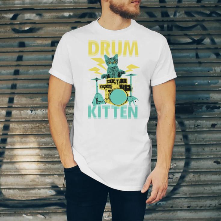 Cute Drummer Cat Drum Kitten Unisex Jersey T-Shirt