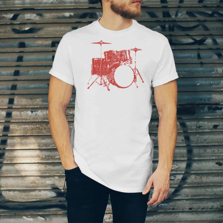 Drum Kit Drummer Band Musical Instrument Rock Music Unisex Jersey T-Shirt