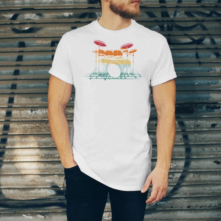 Drum Kit Musical Retro Instrument Musician Unisex Jersey T-Shirt Drum Kit Musical Retro Instrument Musician Unisex Jersey T-Shirt