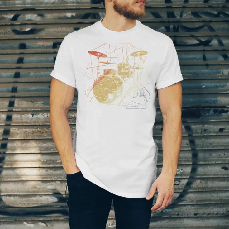 Drum Kit Retrowave Drums Unisex Jersey T-Shirt Drum Kit Retrowave Drums Unisex Jersey T-Shirt