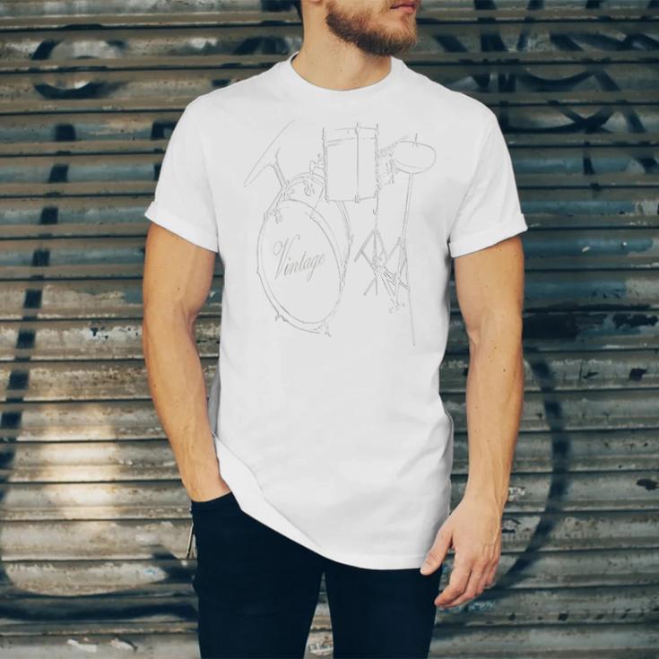 Drum Kit Vintage Drum Set Drummer Raglan Baseball Tee Unisex Jersey T-Shirt Drum Kit Vintage Drum Set Drummer Raglan Baseball Tee Unisex Jersey T-Shirt