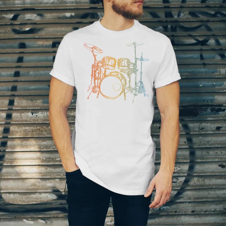 Vintage Drummer Drum Kit Unisex Jersey T-Shirt