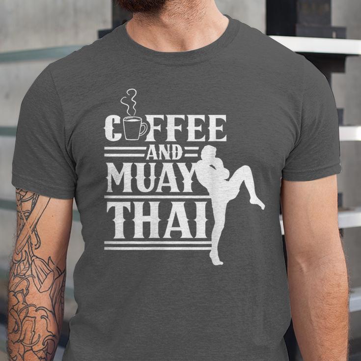Coffee And Muay Thai Martial Arts Boxing Hobby Fighter Unisex Jersey T-Shirt
