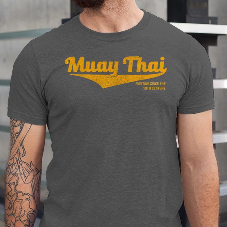 Distressed Muay Thai Kickboxing MMA BJJ Thailand T-Shirt Unisex Jersey T-Shirt