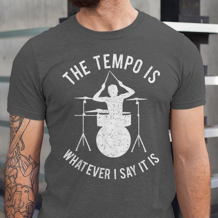 Drum Kit Graphic For a Drummer With Percussion Instruments Unisex Jersey T-Shirt