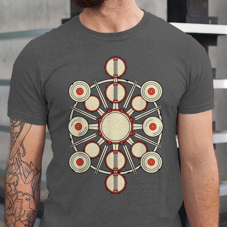Drummer Drum Kit Mandala Percussionist Music Lover Unisex Jersey T-Shirt Drummer Drum Kit Mandala Percussionist Music Lover Unisex Jersey T-Shirt