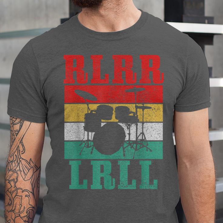 Drummer RLRR LRLL Vintage Drum Kit Unisex Jersey T-Shirt Drummer RLRR LRLL Vintage Drum Kit Unisex Jersey T-Shirt