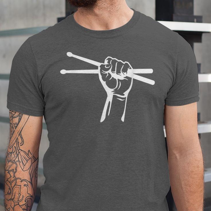 Drumsticks Hand Drum Kit Drummer Unisex Jersey T-Shirt Drumsticks Hand Drum Kit Drummer Unisex Jersey T-Shirt