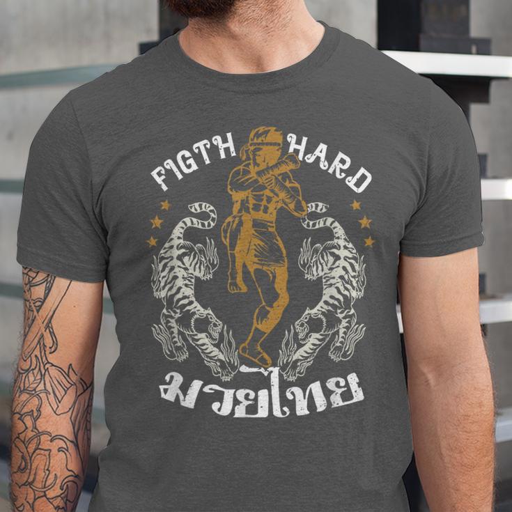 Fight Hard Traditional Fighter Muay Thai Unisex Jersey T-Shirt