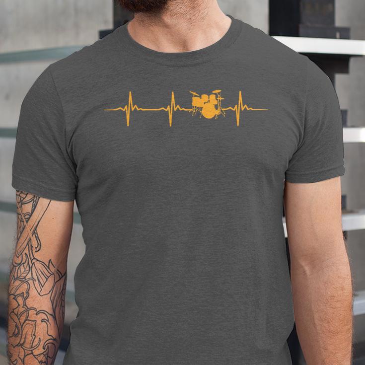 Great Drum Kit Heartbeat Drummer Unisex Jersey T-Shirt