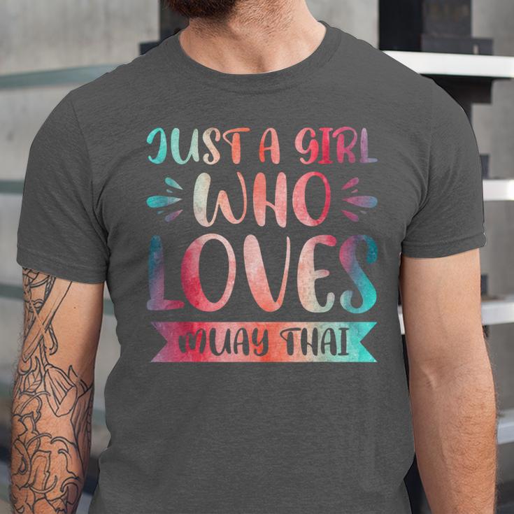 Just a Girl Who Loves Muay Thai Unisex Jersey T-Shirt