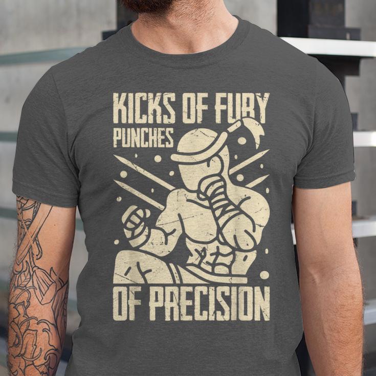 Kicks Of Fury Punches Of Precision Muay Thai Unisex Jersey T-Shirt