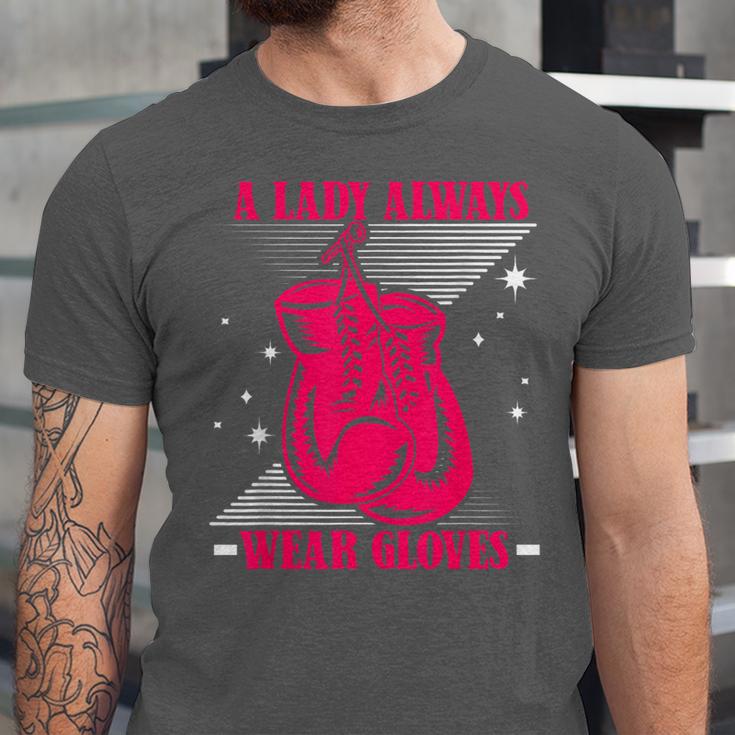 A Lady Always Wear Gloves Kickboxer Fan Muay Thai Boxing Unisex Jersey T-Shirt