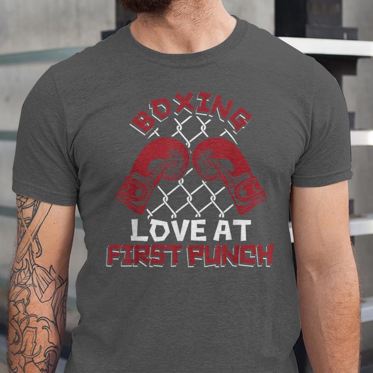 Love At First Punch Professional Boxer Muay Thai Boxing Unisex Jersey T-Shirt
