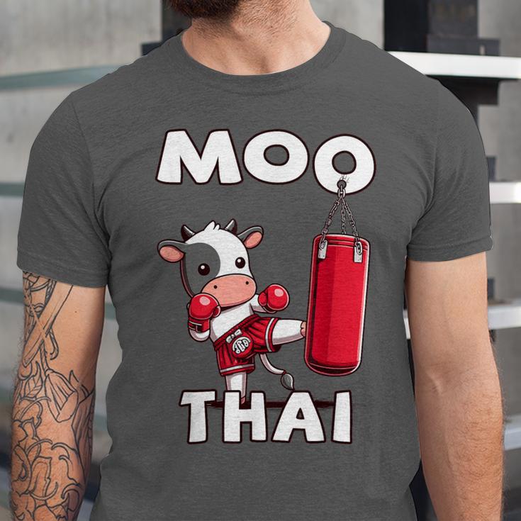 Moo Thai Muay Thai Thai Boxing For Kids Muay Thai Cow Unisex Jersey T-Shirt