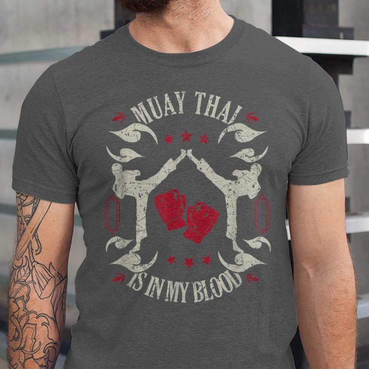 Muay Thai Is In My Blood Traditional Fighters Thai Boxing Unisex Jersey T-Shirt