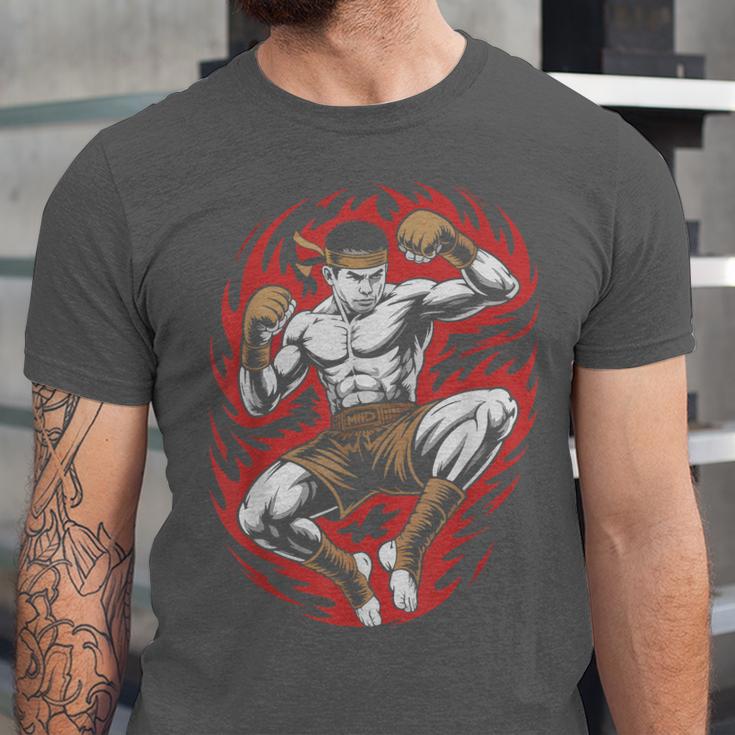 Muay Thai Elbow Strike Silhouette Minimal Clean Sport Unisex Jersey T-Shirt