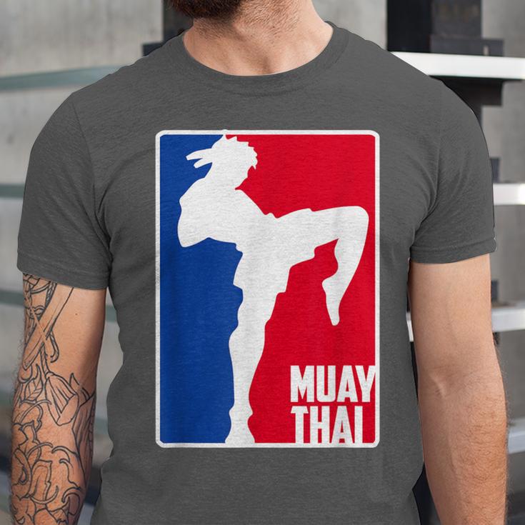 Muay Thai Fighter Retro Kickboxing Training MMA Unisex Jersey T-Shirt