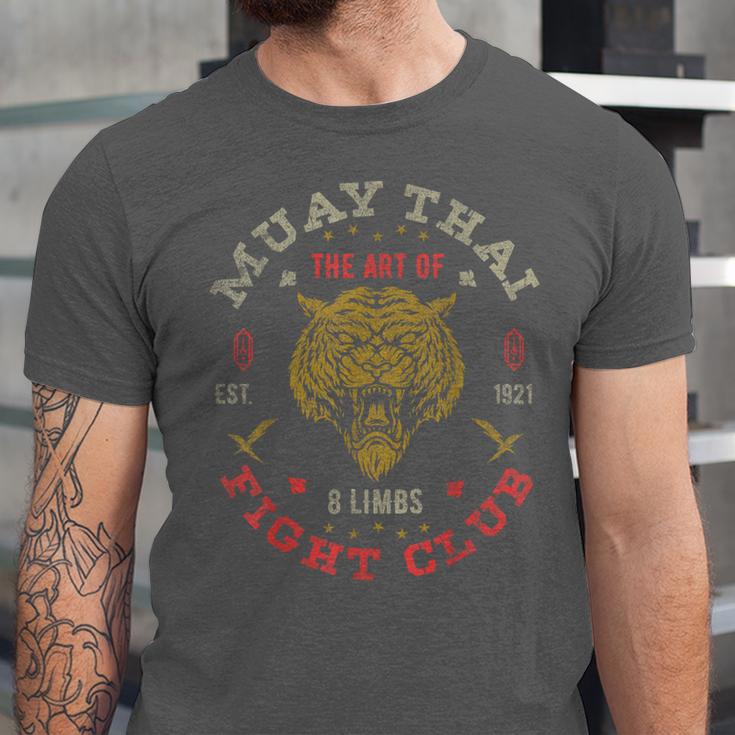 Muay Thai Fighter Vintage Tee Twin Tiger Art Of 8 Limbs Unisex Jersey T-Shirt