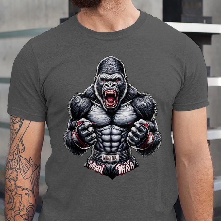 Muay Thai Gorilla Thai Boxing And Fighting Unisex Jersey T-Shirt