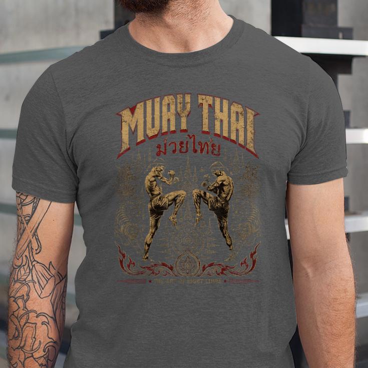 Muay Thai Nak Muay Vintage Thai Boxing Warrior Art Unisex Jersey T-Shirt