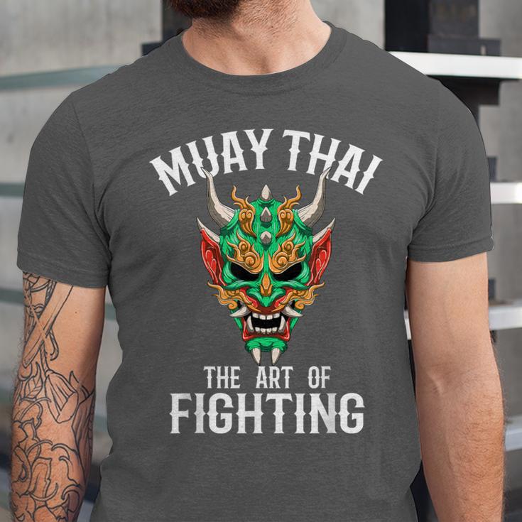 Muay Thai Oni Mask Thai Boxing And Kickboxing Unisex Jersey T-Shirt Muay Thai Oni Mask Thai Boxing And Kickboxing Unisex Jersey T-Shirt