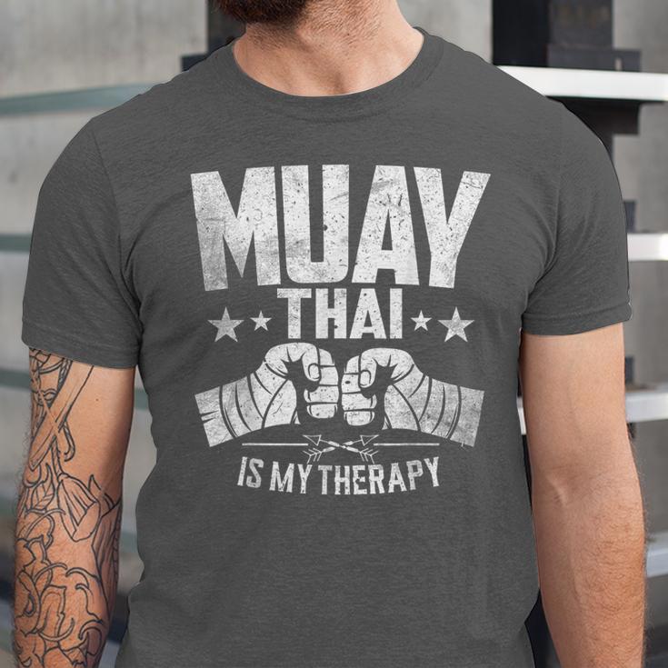 Muay Thai Is My Therapy Muay Thai Lovers Muay Thai Unisex Jersey T-Shirt Muay Thai Is My Therapy Muay Thai Lovers Muay Thai Unisex Jersey T-Shirt