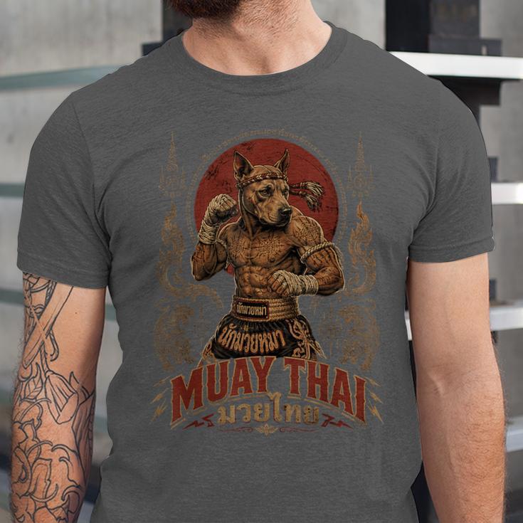 Muay Thai Roots Vintage Thai Boxing Fighter Thailand Dog Unisex Jersey T-Shirt Muay Thai Roots Vintage Thai Boxing Fighter Thailand Dog Unisex Jersey T-Shirt
