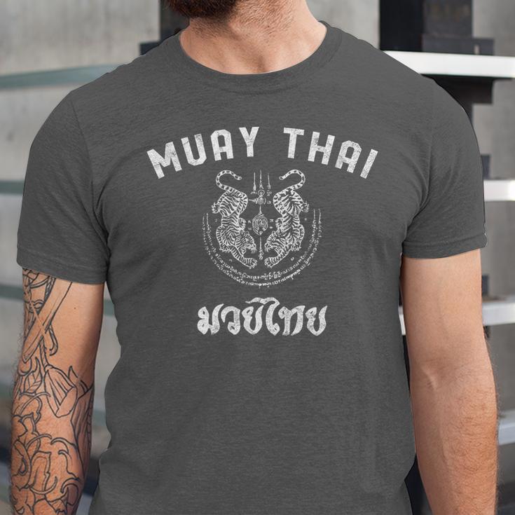 Muay Thai Twin Tiger Kickboxing MMA T-Shirt Unisex Jersey T-Shirt