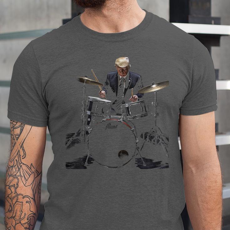 Percussion Player Drumset Retro Drum Kit Percussionist Trump Drummer Drums 2024 -Adults Unisex Jersey T-Shirt Percussion Player Drumset Retro Drum Kit Percussionist Trump Drummer Drums 2024 -Adults Unisex Jersey T-Shirt