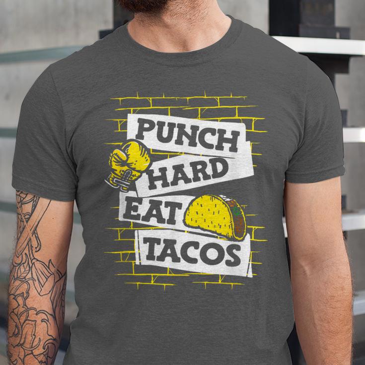 Punch Hard Eat Tacos Professional Boxer Muay Thai Boxing Unisex Jersey T-Shirt Punch Hard Eat Tacos Professional Boxer Muay Thai Boxing Unisex Jersey T-Shirt