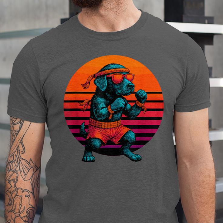 Retro Dog With Gloves Muay Thai Fighter Unisex Jersey T-Shirt Retro Dog With Gloves Muay Thai Fighter Unisex Jersey T-Shirt