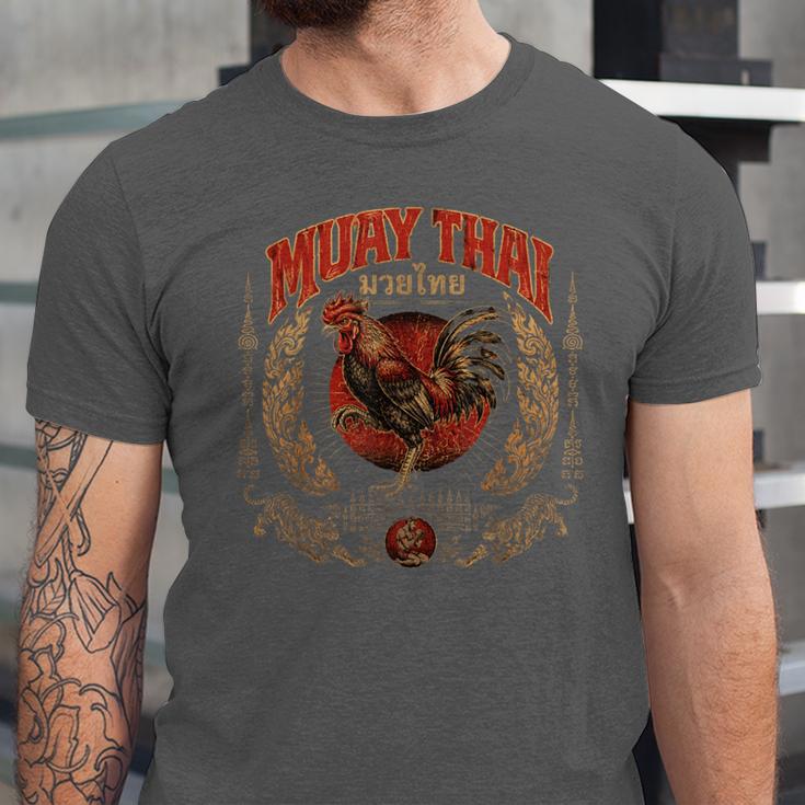 Retro Muay Thai Woman Thai Boxing Warrior Fighter Chicken Unisex Jersey T-Shirt