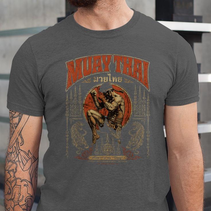 Retro Nak Muay Muay Thai Fighter Thai Boxing Gym Unisex Jersey T-Shirt