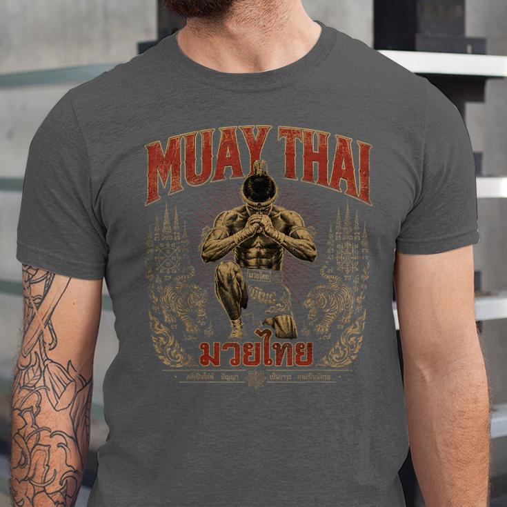 Retro Thailand Muay Thai Thai Boxing Fighter Art Unisex Jersey T-Shirt