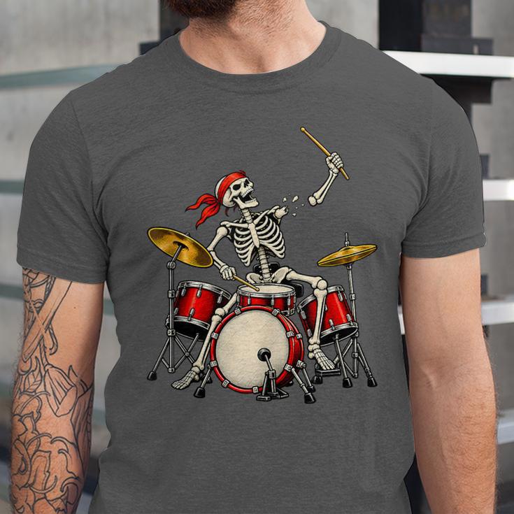 Skeleton Drummer Skull Drum Kit Halloween Sleeveless Unisex Jersey T-Shirt Skeleton Drummer Skull Drum Kit Halloween Sleeveless Unisex Jersey T-Shirt