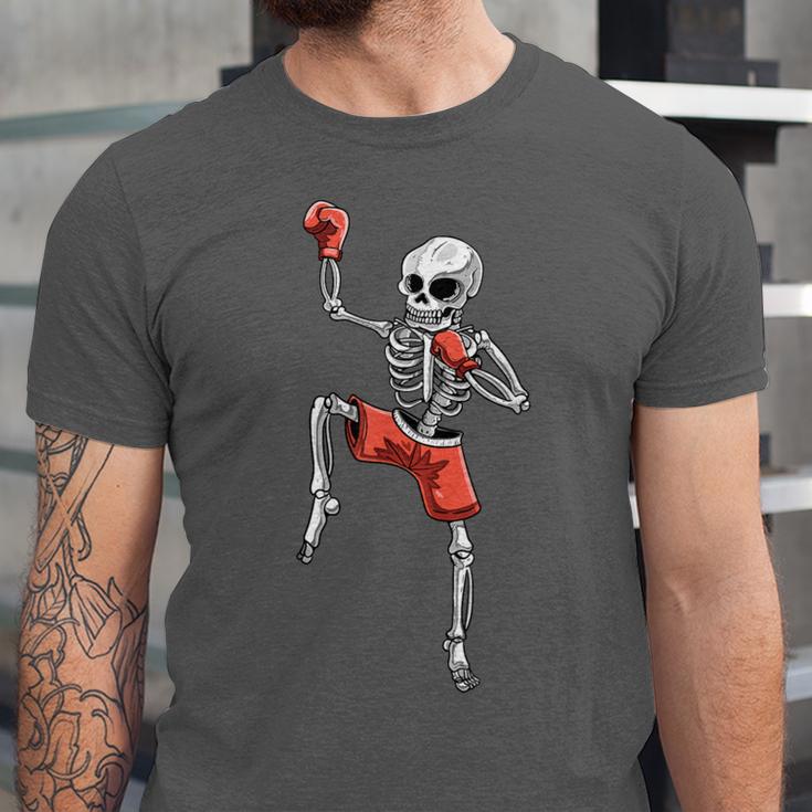 Skeleton Muay Thai Halloween Kickboxing MMA Fighter Costume Unisex Jersey T-Shirt