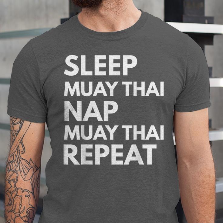 Sleep Nap Muay Thai Repeat Lover Martial Arts Unisex Jersey T-Shirt