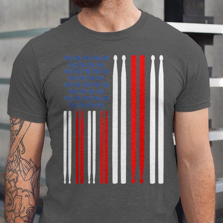USA Flag Drummer Music Drum Kit Unisex Jersey T-Shirt USA Flag Drummer Music Drum Kit Unisex Jersey T-Shirt