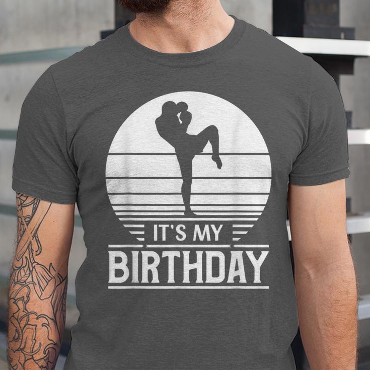 Vintage Birthday Shirt Muay Thai Kickboxer Its My Birthday Unisex Jersey T-Shirt