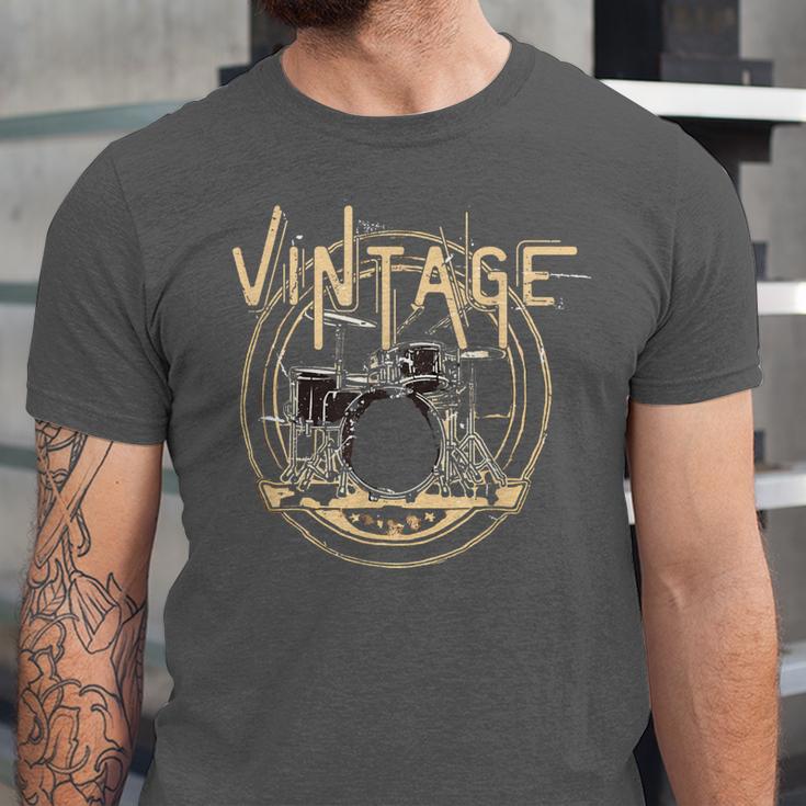 Vintage Drum Kit Unisex Jersey T-Shirt